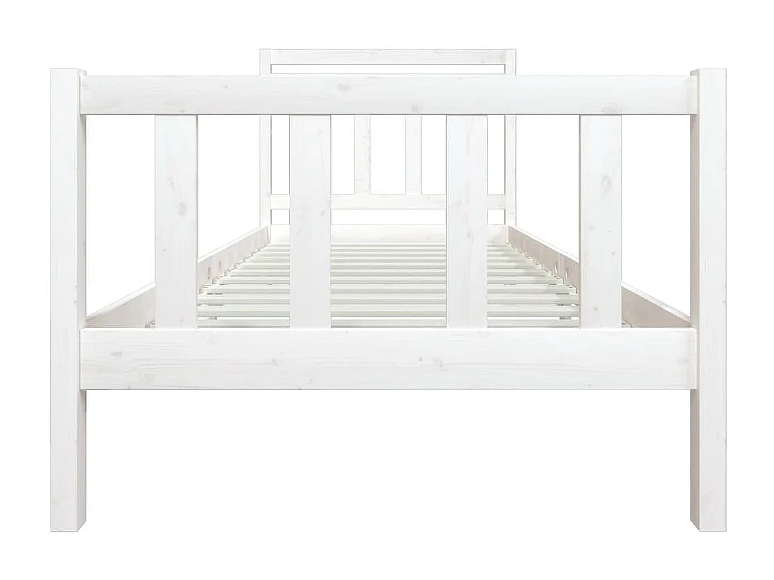 Estrutura de cama 100x200 cm madeira maciça branco