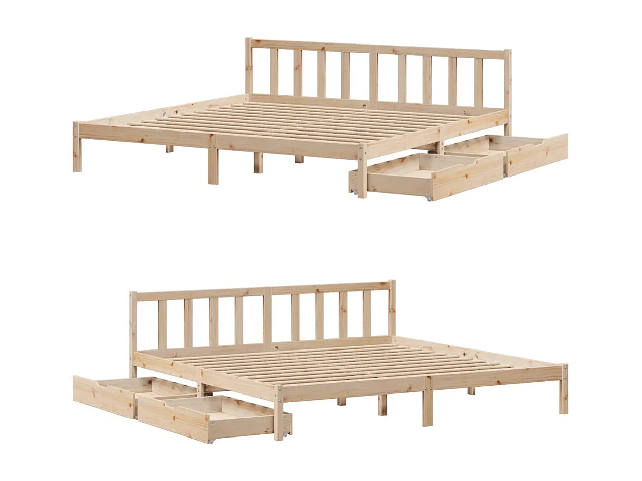 Cadre de lit sans matelas 180x200 cm bois massif de pin