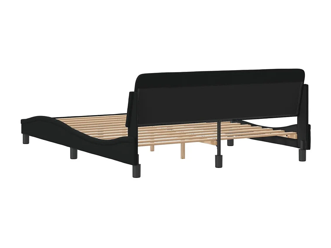 Cadre de lit sans matelas noir 160x200 cm tissu