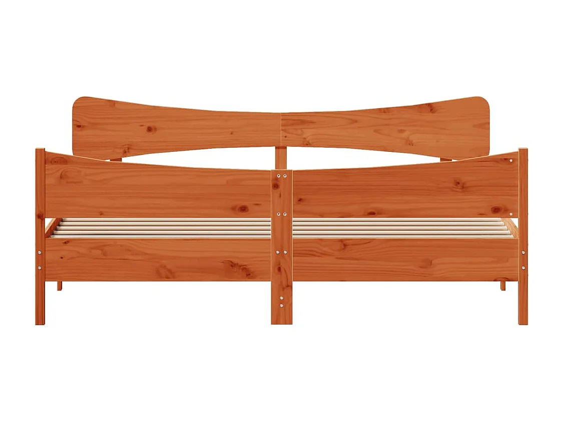 Bedframe zonder matras massief grenenhout wasbruin 200x200 cm
