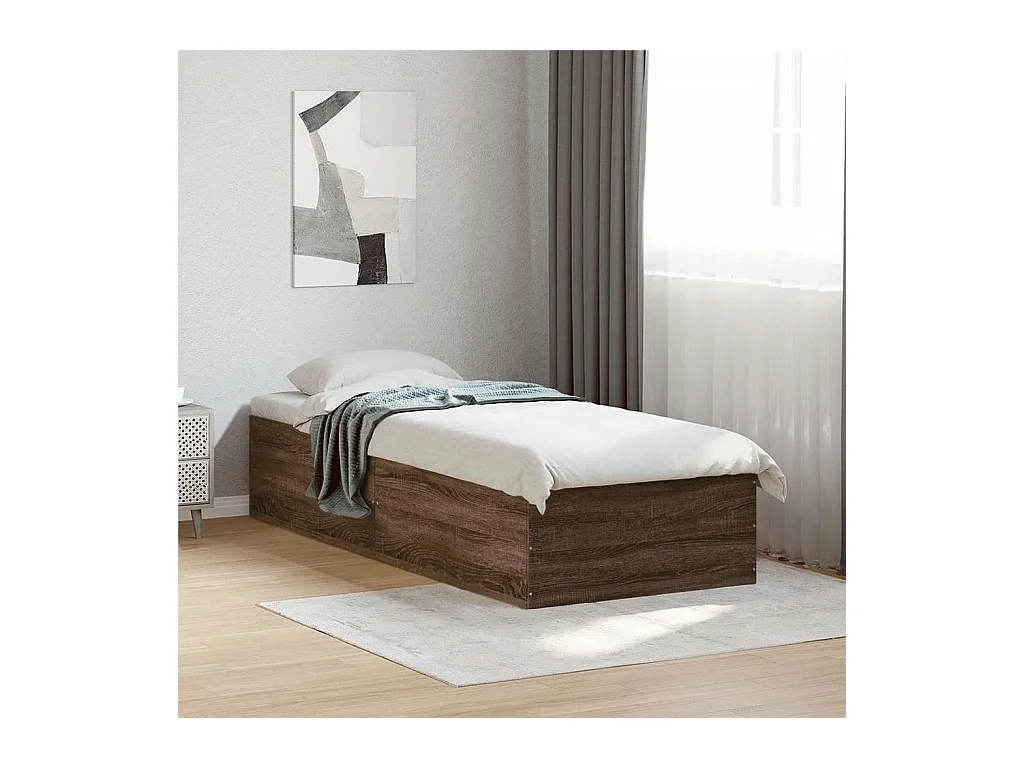 Cadre de lit sans matelas chêne marron 100x200 cm