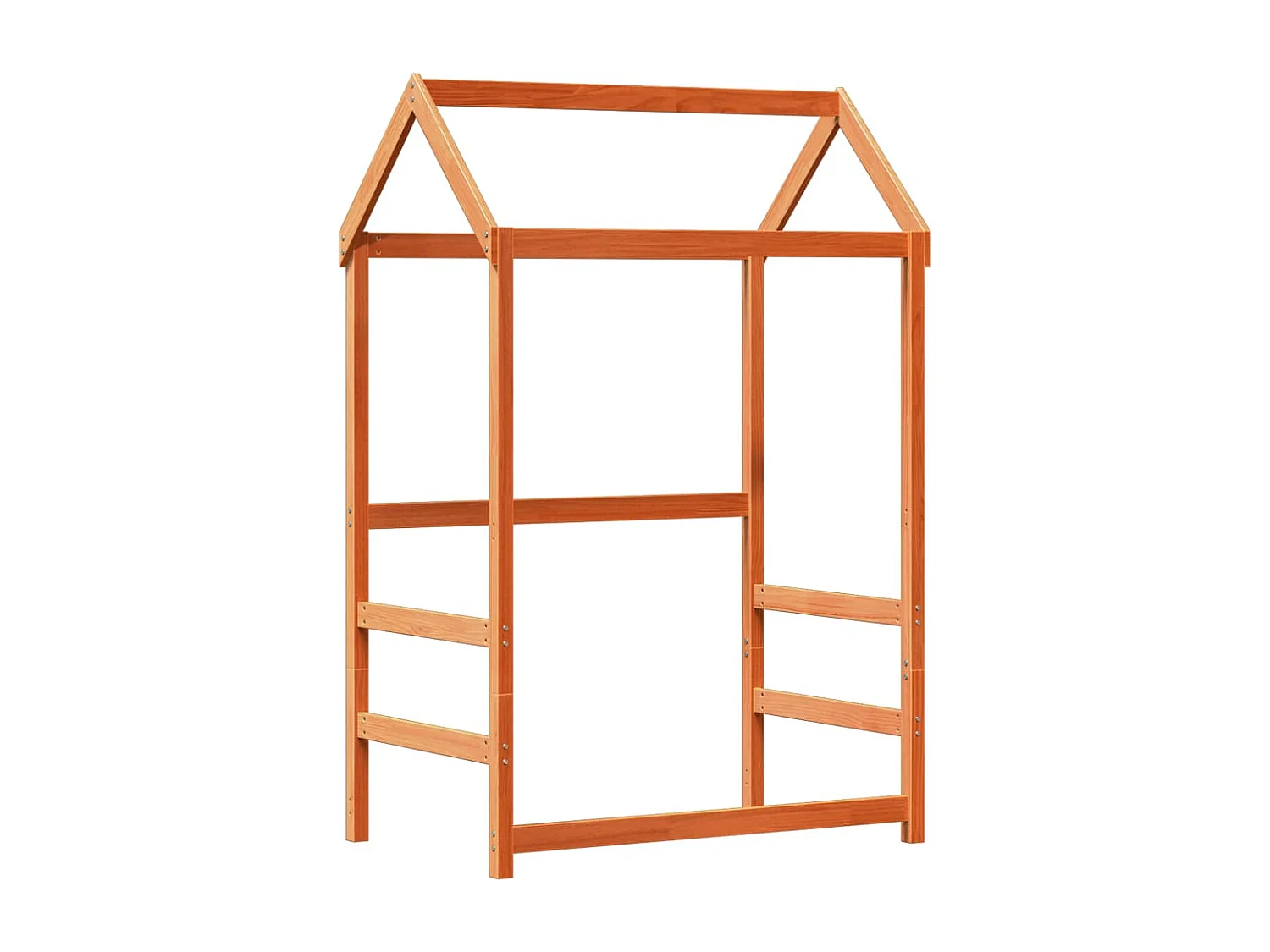 Cadre de lit avec toit sans matelas cire marron 75x190 cm