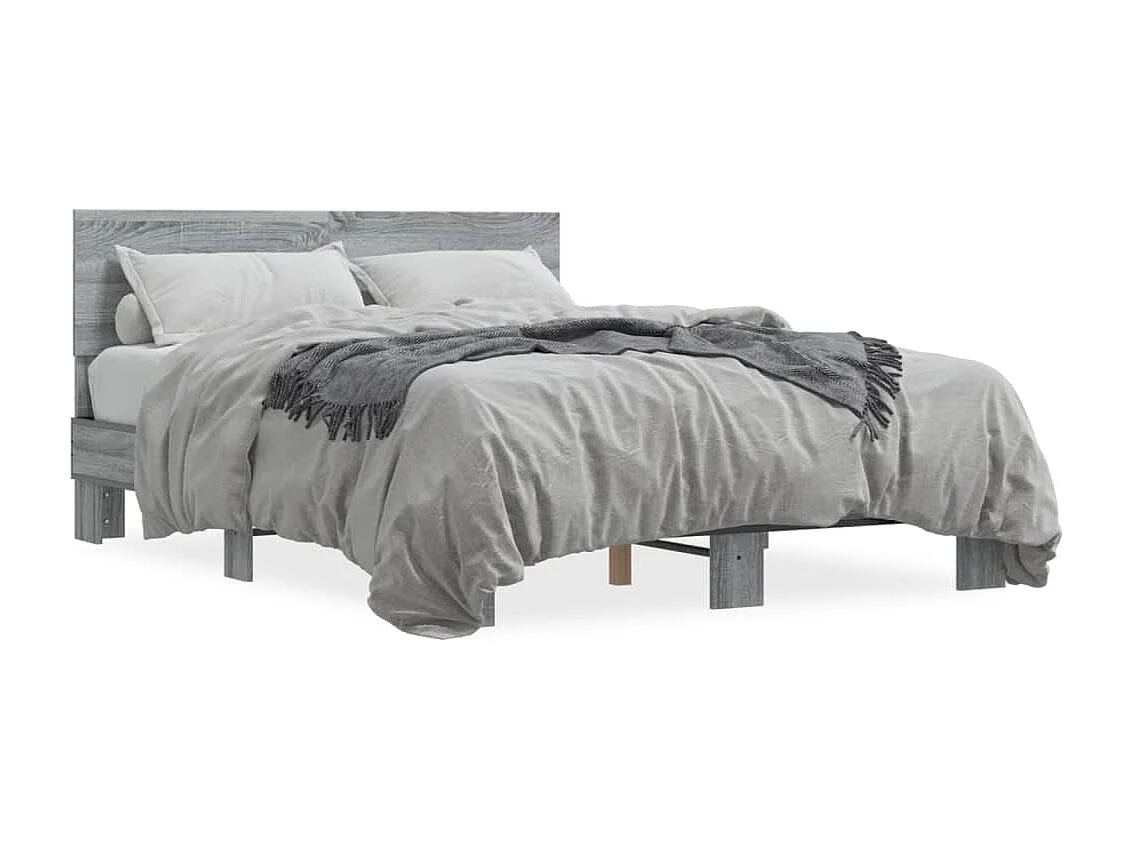 Cadre de lit sans matelas sonoma gris 120x190 cm