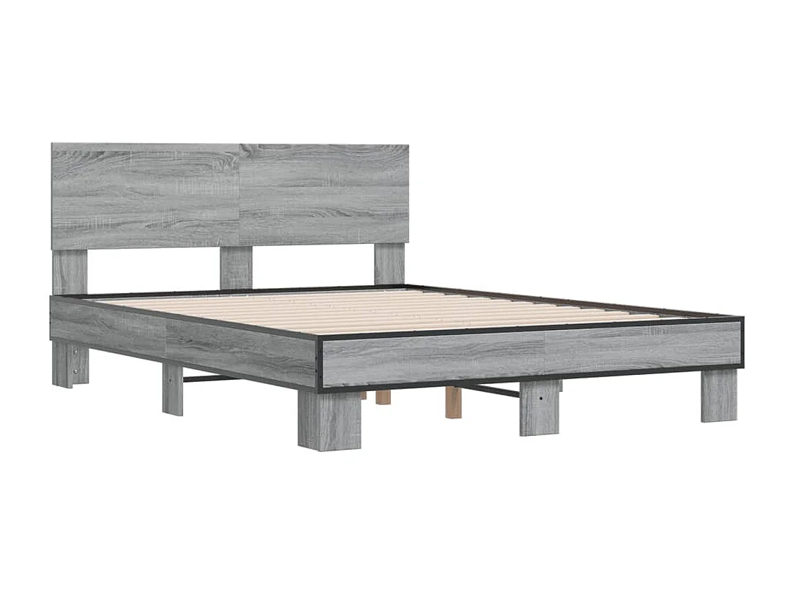 Cadre de lit sans matelas sonoma gris 120x190 cm