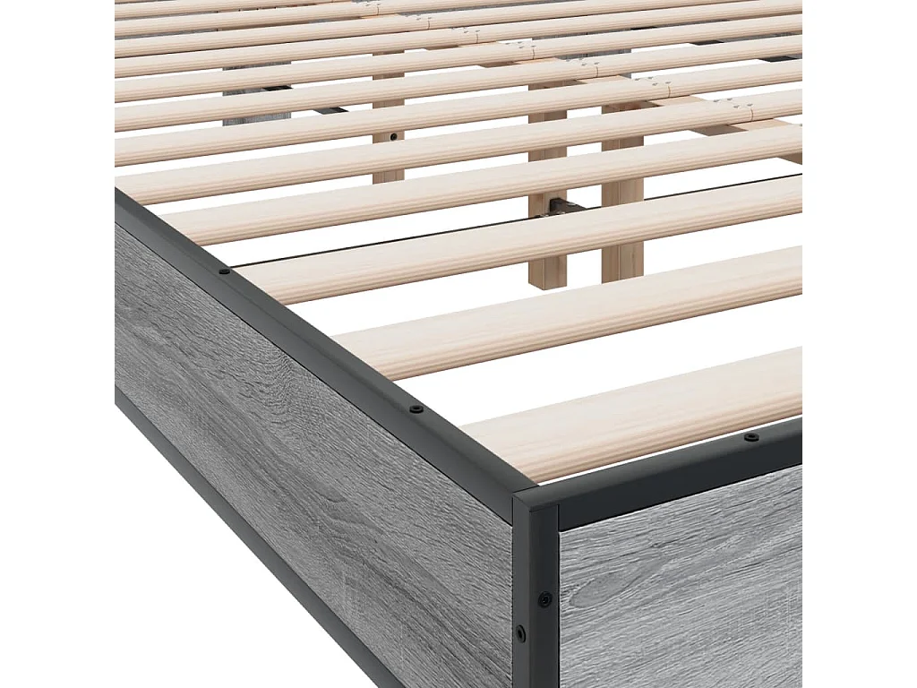 Cadre de lit sans matelas sonoma gris 120x190 cm