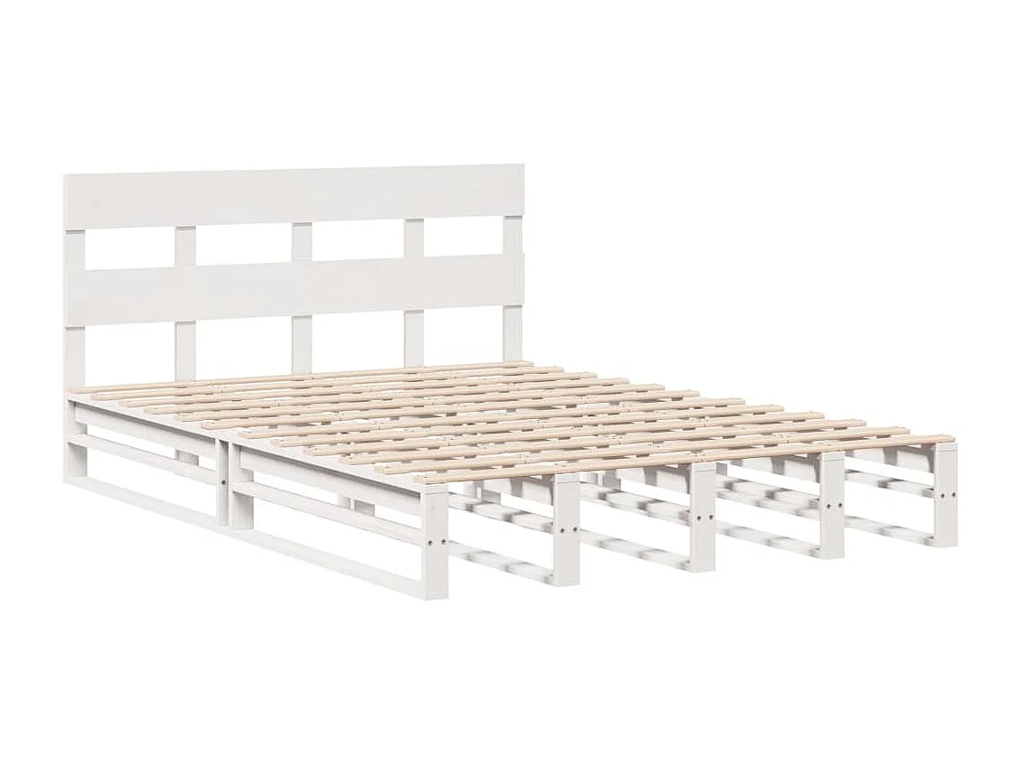 Cadre de lit sans matelas blanc 120x190 cm bois de pin massif
