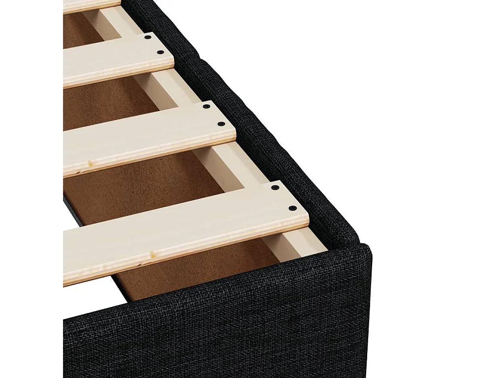 Cadre de lit sans matelas noir 120x190 cm tissu