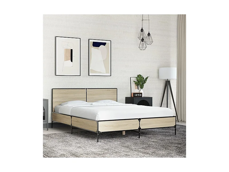 Cadre de lit sans matelas chêne sonoma 120x200 cm