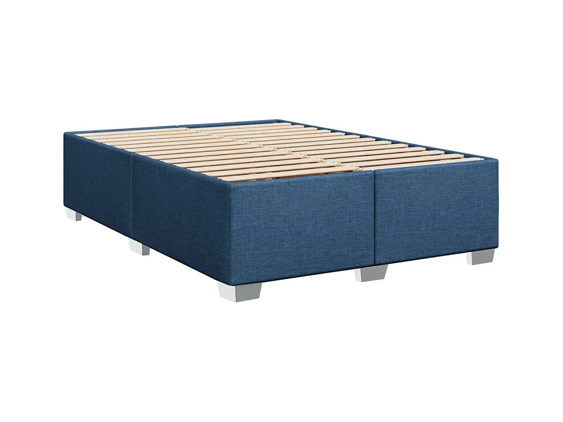 Cadre de lit sans matelas bleu 160x200 cm tissu