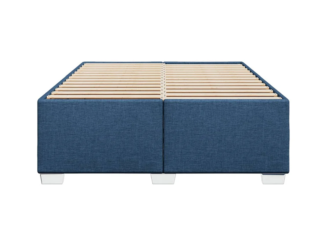 Cadre de lit sans matelas bleu 160x200 cm tissu