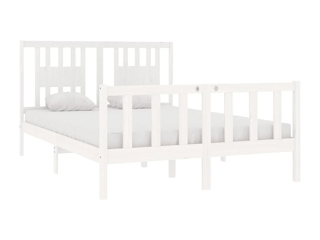 Cadre de lit sans matelas blanc 135x190 cm bois massif