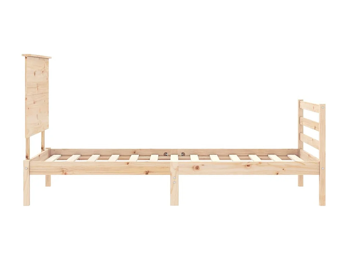 Cadre de lit sans matelas blanc 135x190 cm bois massif