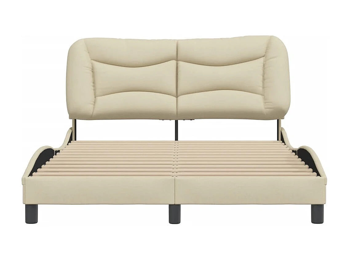 Bettgestell ohne Matratze Creme 120x200 cm Stoff