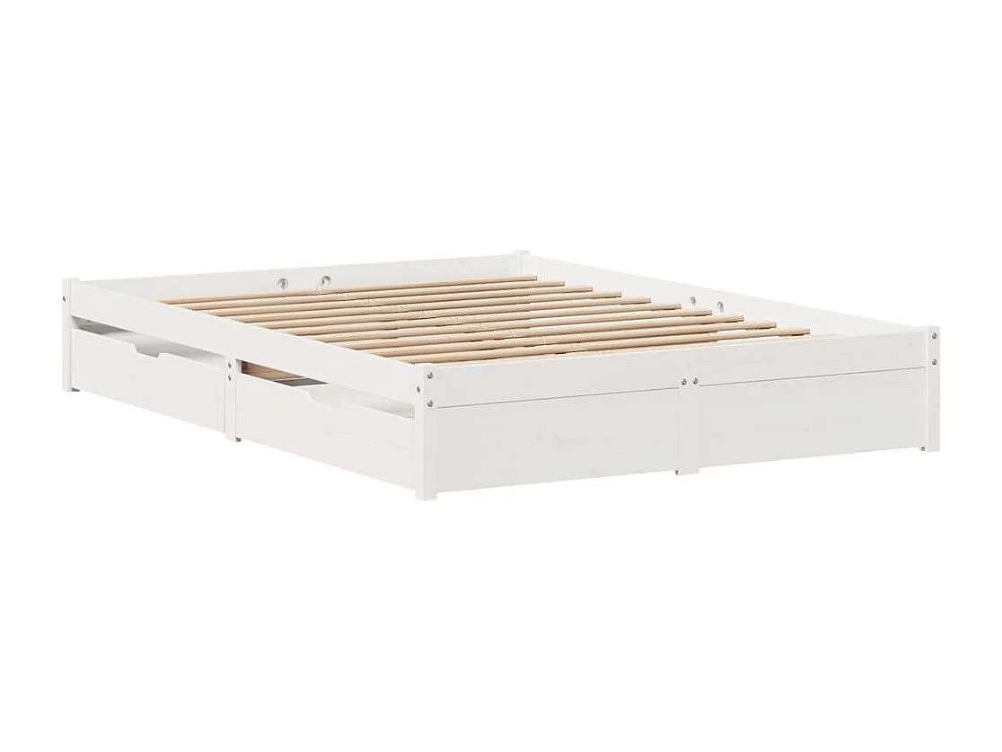 Cadre de lit sans matelas blanc 120x200 cm bois de pin massif