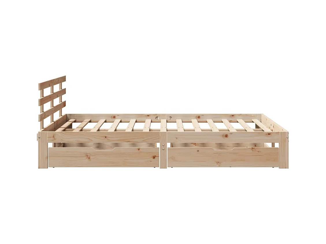 Bedframe met lades massief grenenhout 140x190 cm