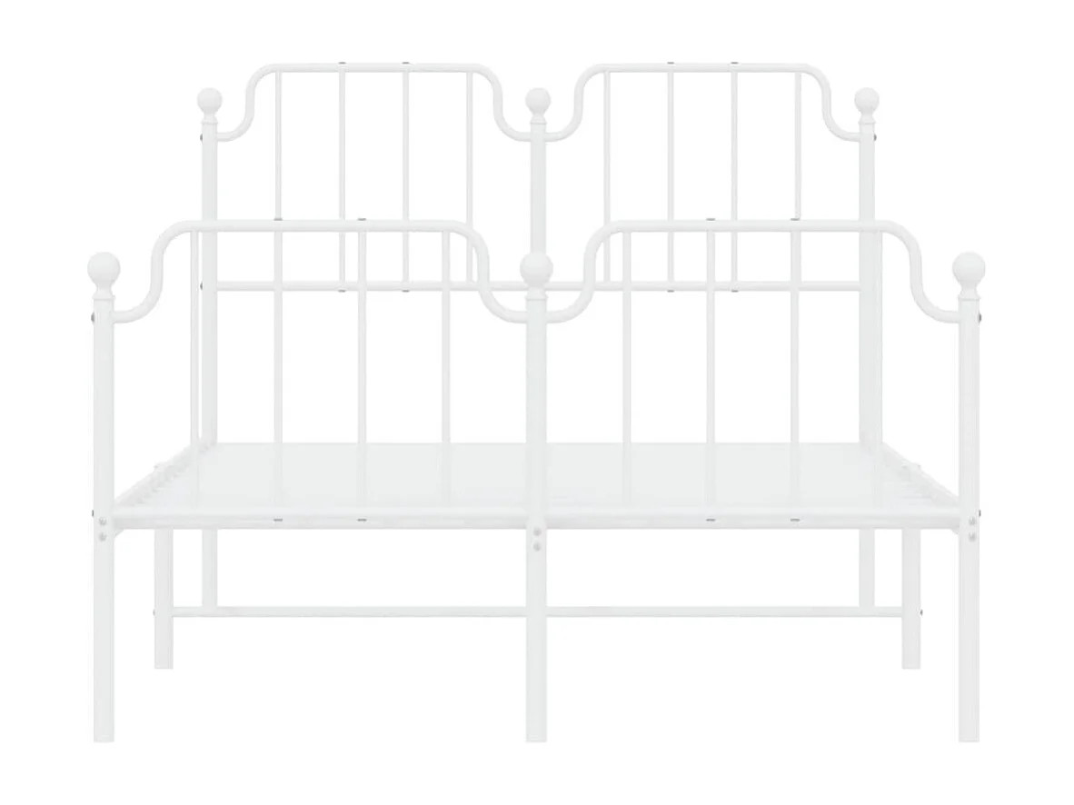 Bedframe met hoofd- en voeteneinde metaal wit 120x200 cm