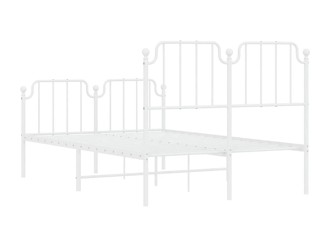 Bedframe met hoofd- en voeteneinde metaal wit 120x200 cm