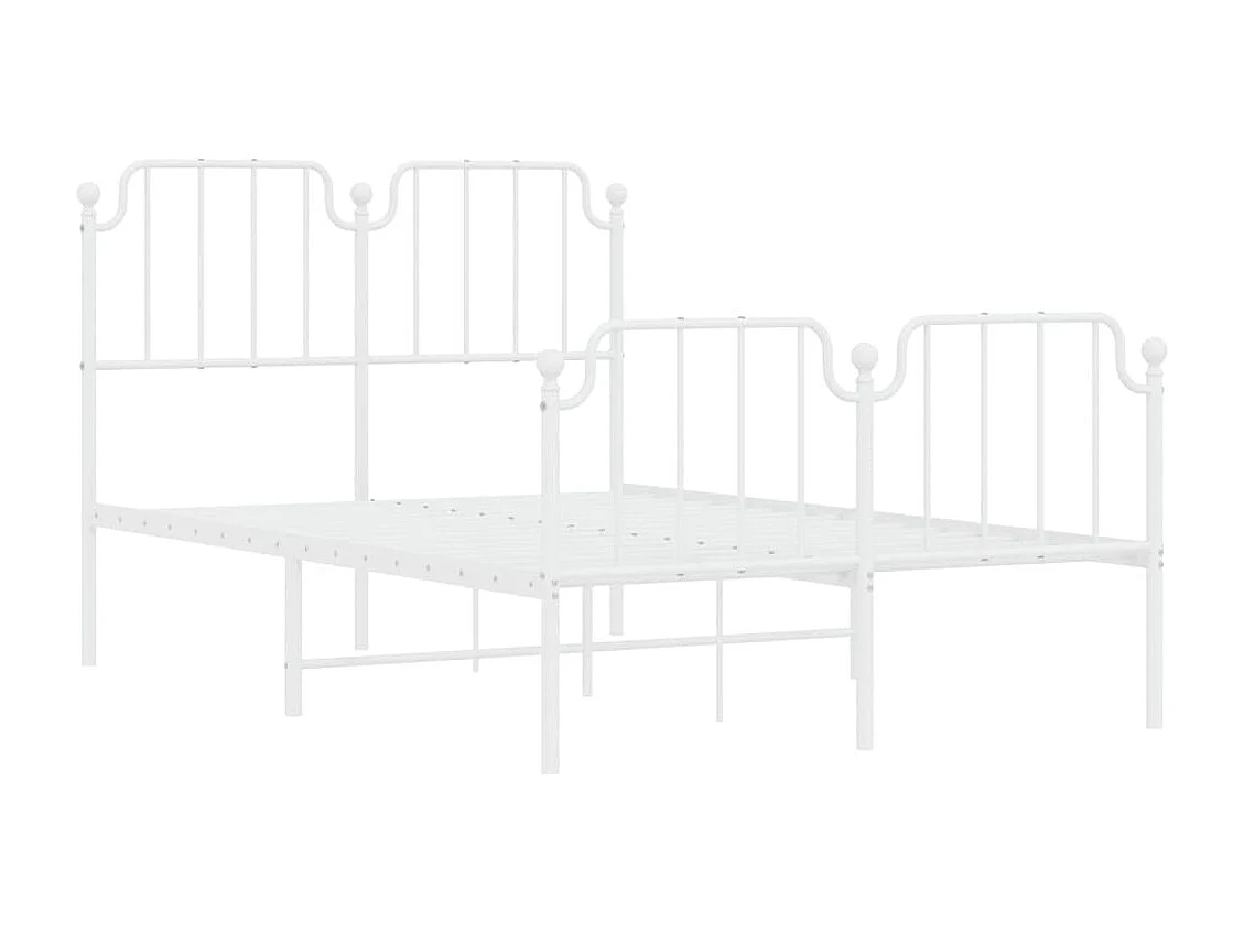 Bedframe met hoofd- en voeteneinde metaal wit 120x200 cm