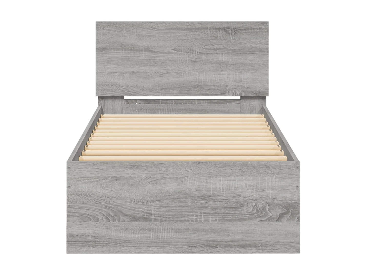 Bettgestell mit Kopfteil Grau Sonoma 75x190 cm Holzwerkstoff