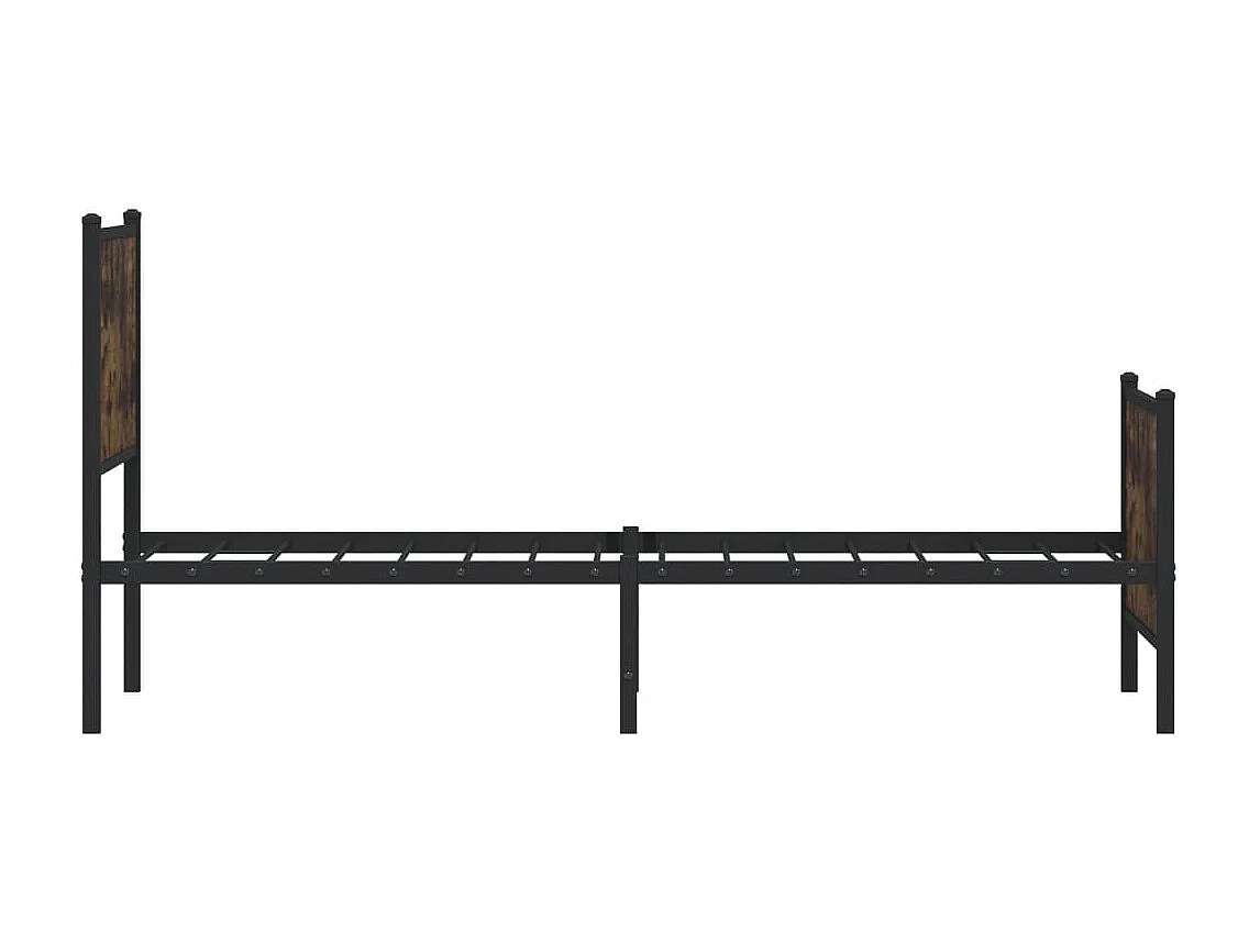Cadre de lit en métal sans matelas chêne fumé 100x200 cm