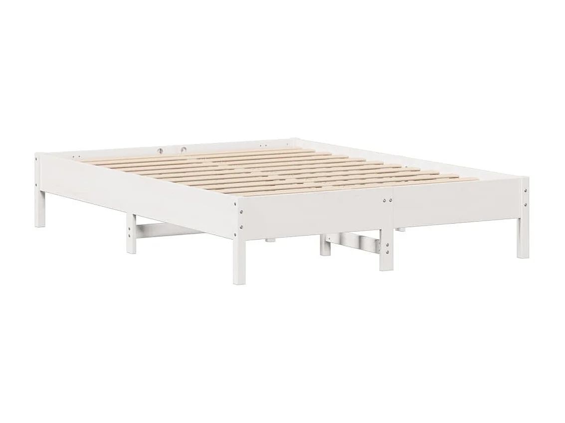Cadre de lit sans matelas blanc 160x200 cm bois de pin massif
