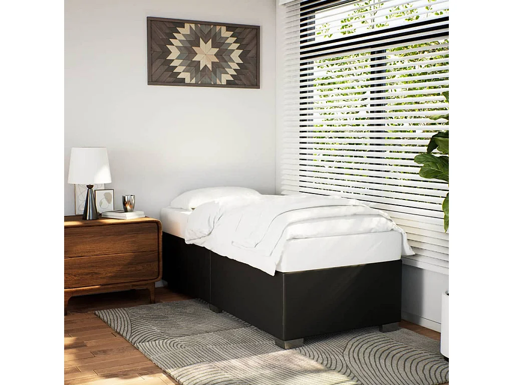 Cadre de lit sans matelas noir 80x200 cm similicuir