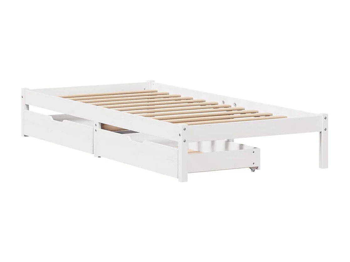 Cadre de lit sans matelas blanc 90x200 cm bois de pin massif