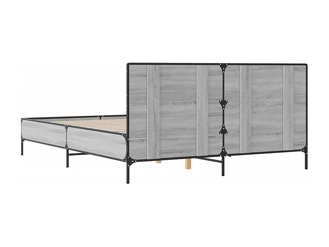 Cadre de lit sans matelas sonoma gris 160x200 cm