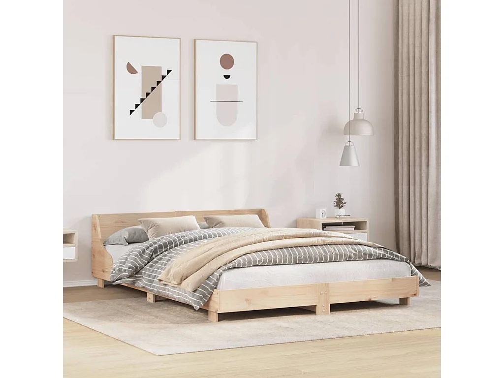 Bedframe zonder matras massief grenenhout 150x200 cm