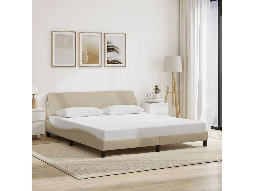 Giroletto senza Materasso Crema 180x200 cm in Tessuto