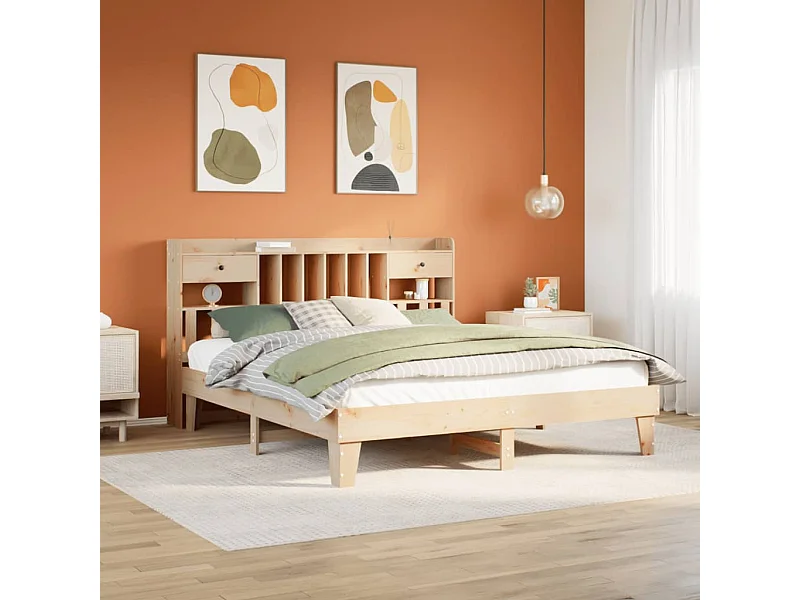 Letto senza Materasso 180x200 cm in Legno Massello di Pino