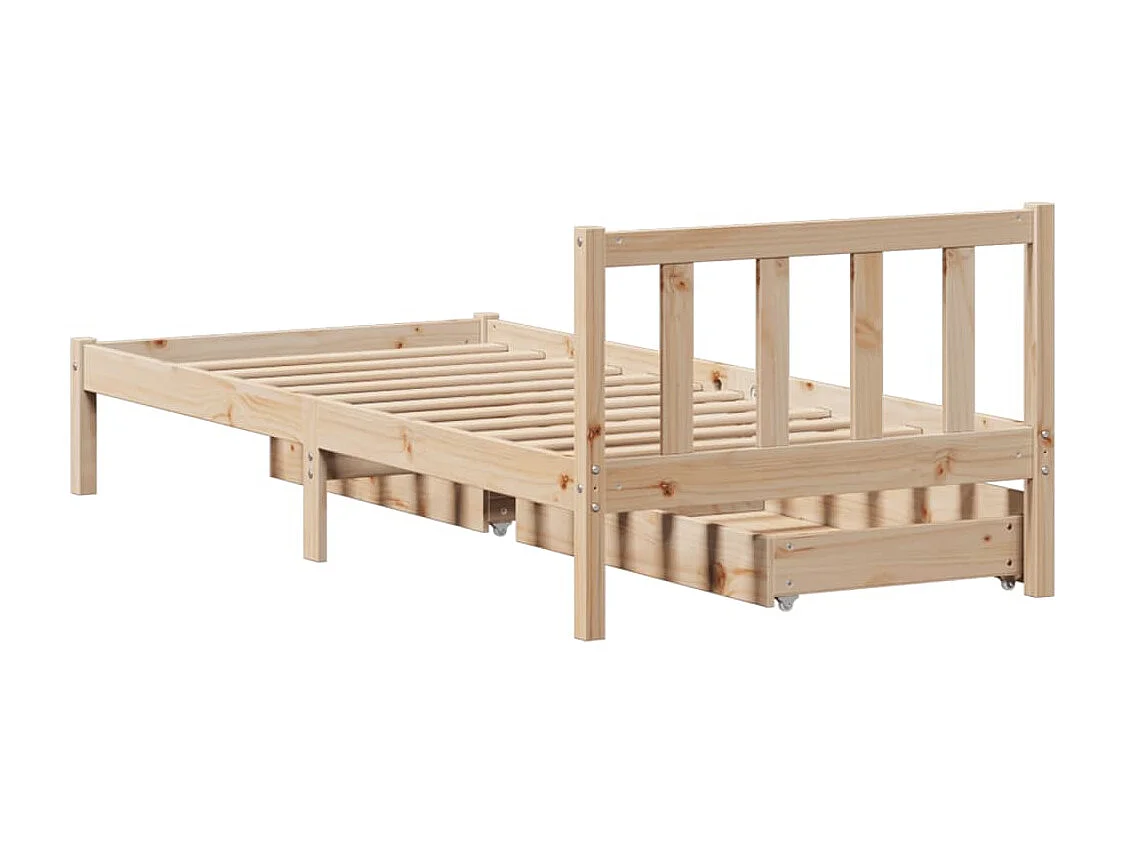 Giroletto senza Materasso 100x200 cm in Legno Massello di Pino