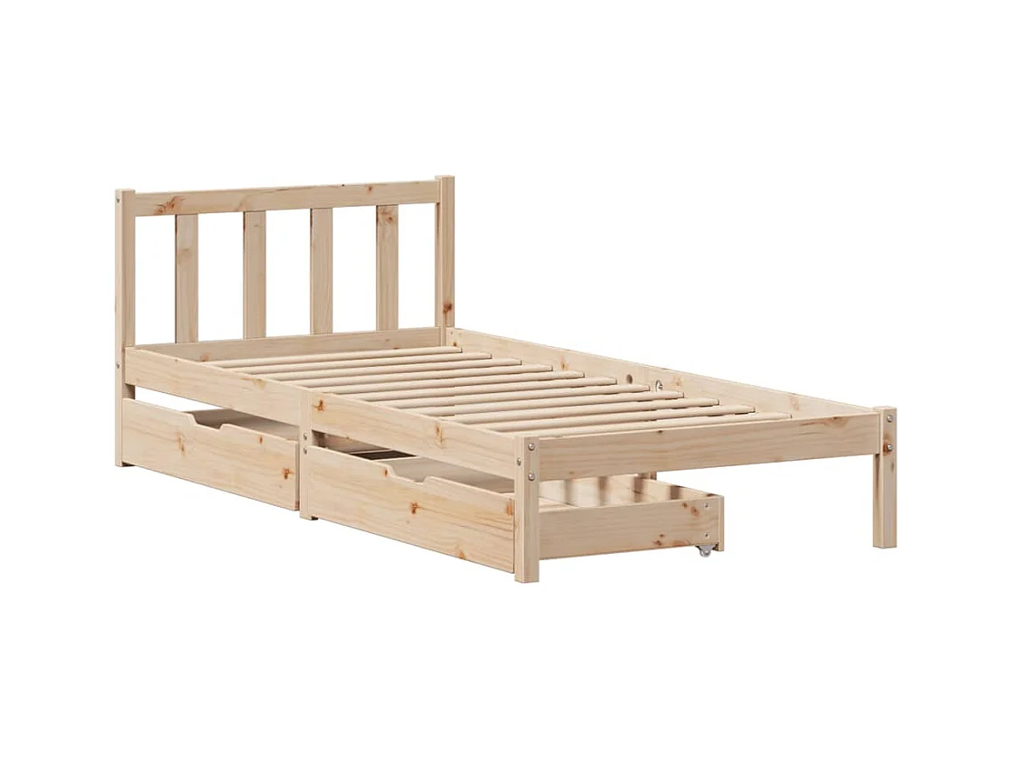 Cadre de lit sans matelas 100x200 cm bois massif de pin