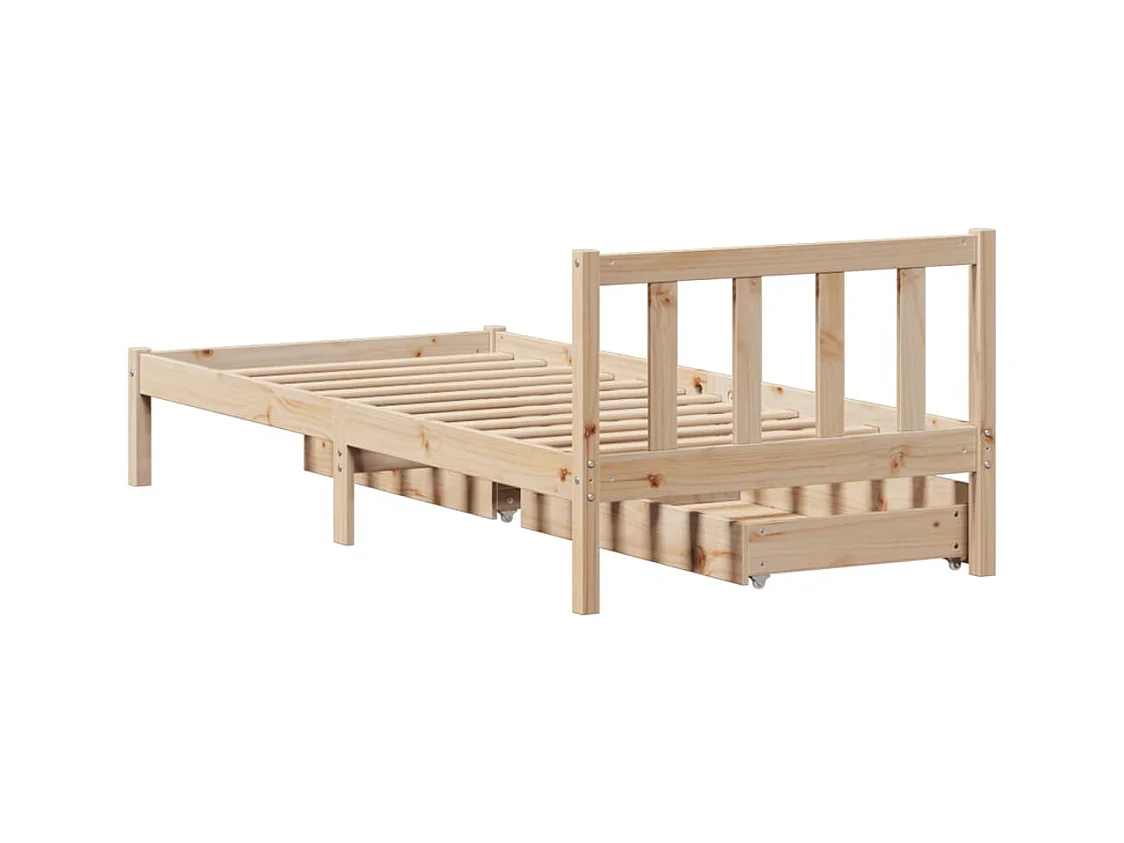 Cadre de lit sans matelas 100x200 cm bois massif de pin
