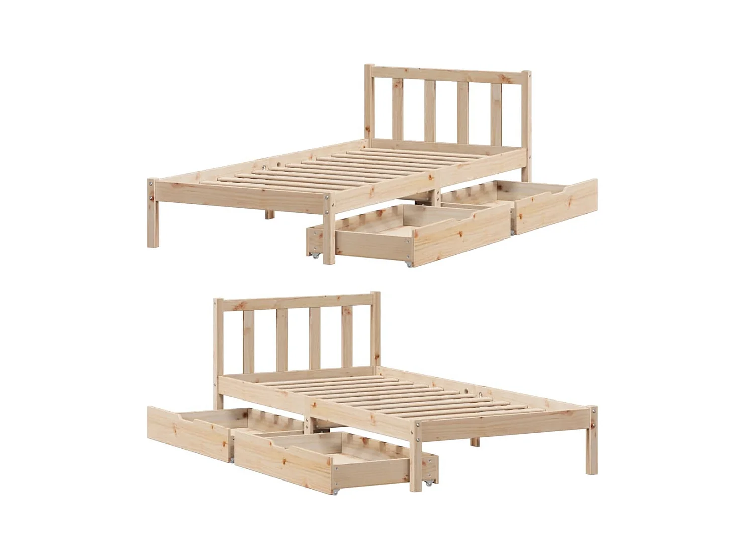 Cadre de lit sans matelas 100x200 cm bois massif de pin