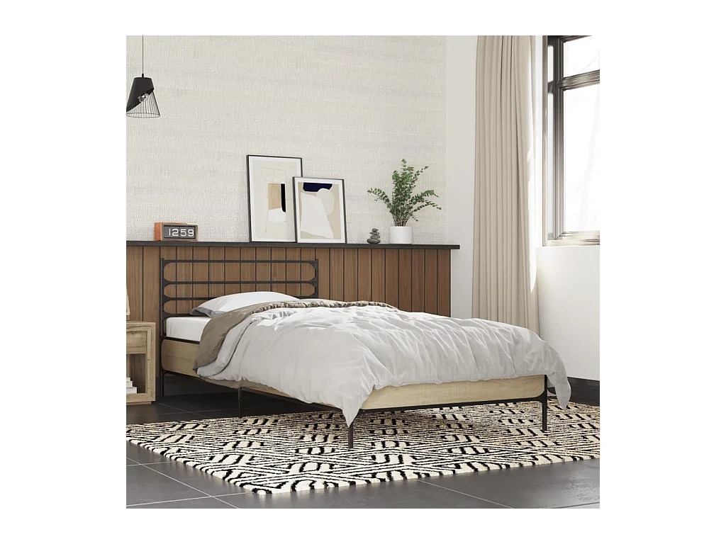 Giroletto Rovere Sonoma 75x190cm in Legno Multistrato e Metallo