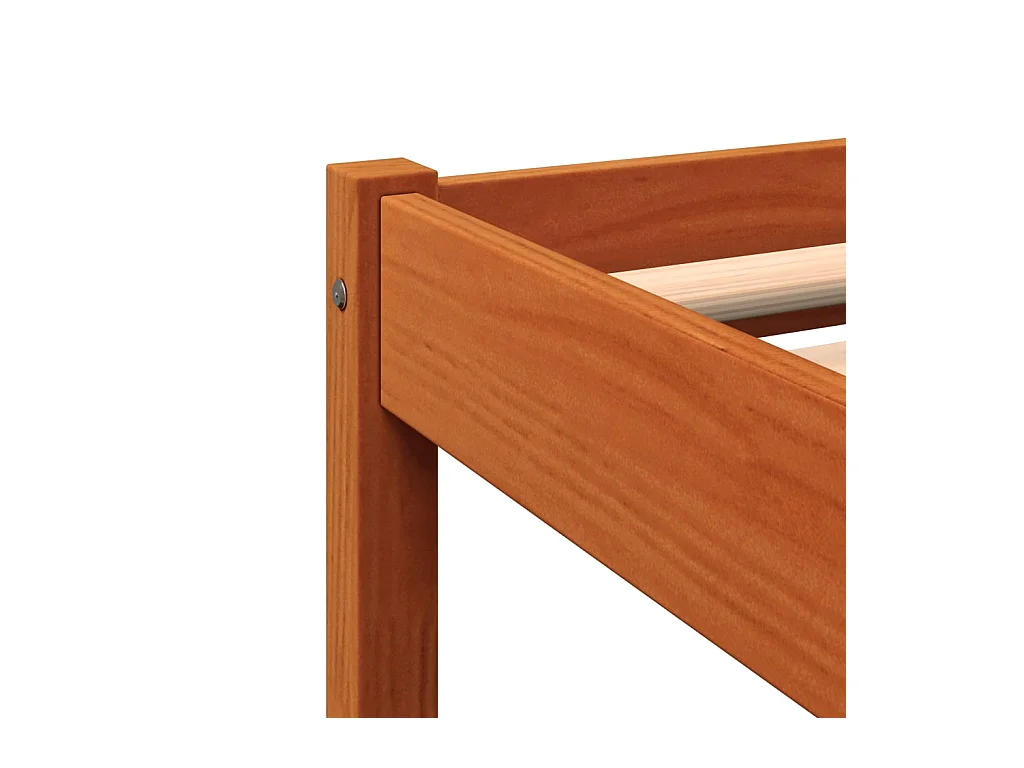 Cadre de lit sans matelas cire marron 100x200cm bois pin massif