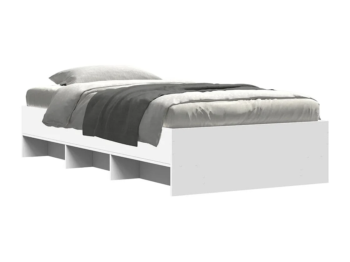 Cadre de lit sans matelas blanc 100x200 cm bois d'ingénierie