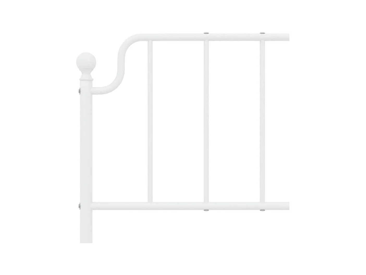 Cadre de lit métal sans matelas et pied de lit blanc 140x190 cm