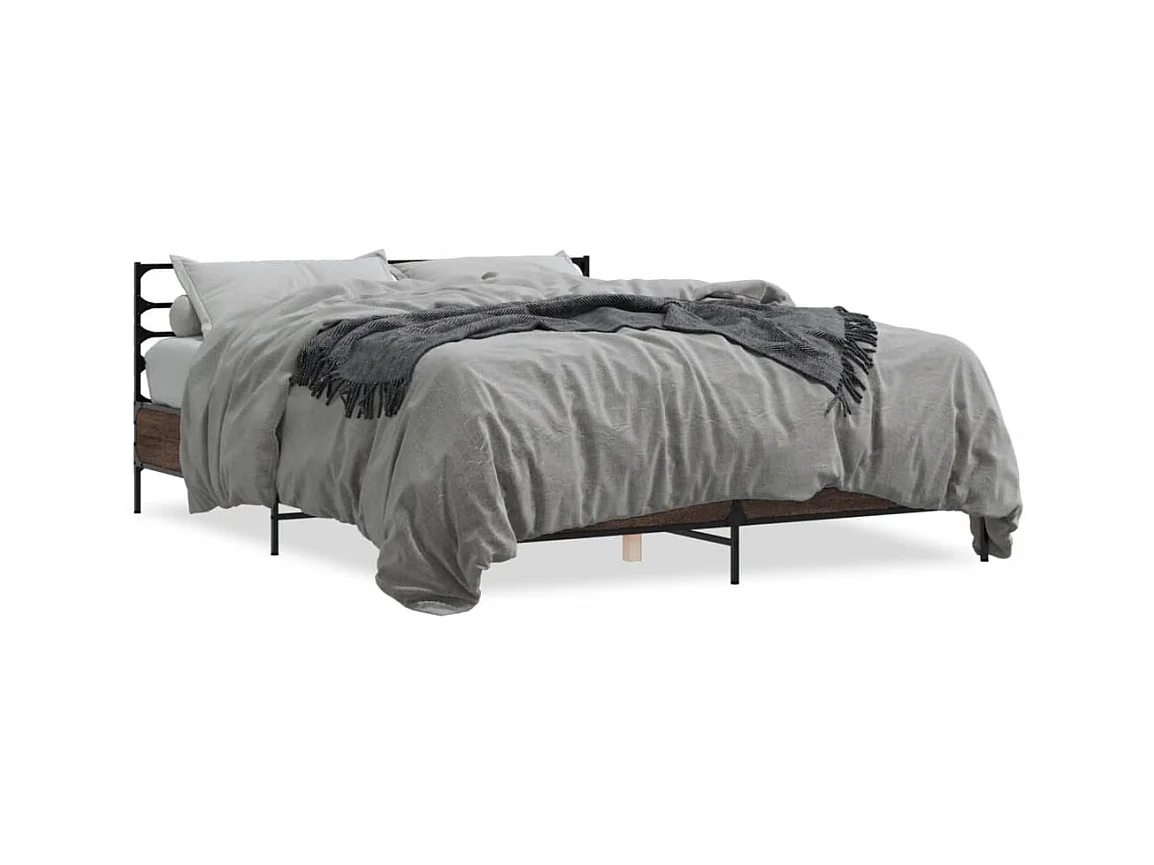 Cadre de lit sans matelas chêne marron 150x200 cm