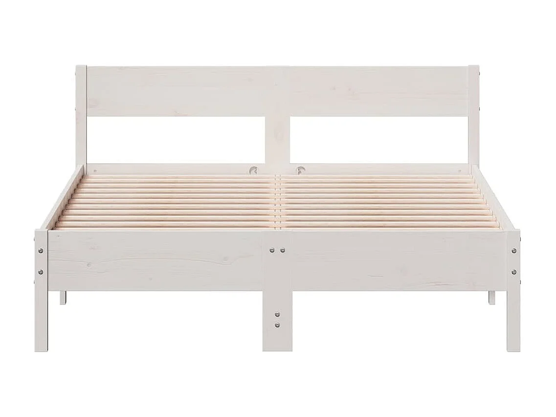 Cadre de lit sans matelas blanc 120x200 cm bois de pin massif