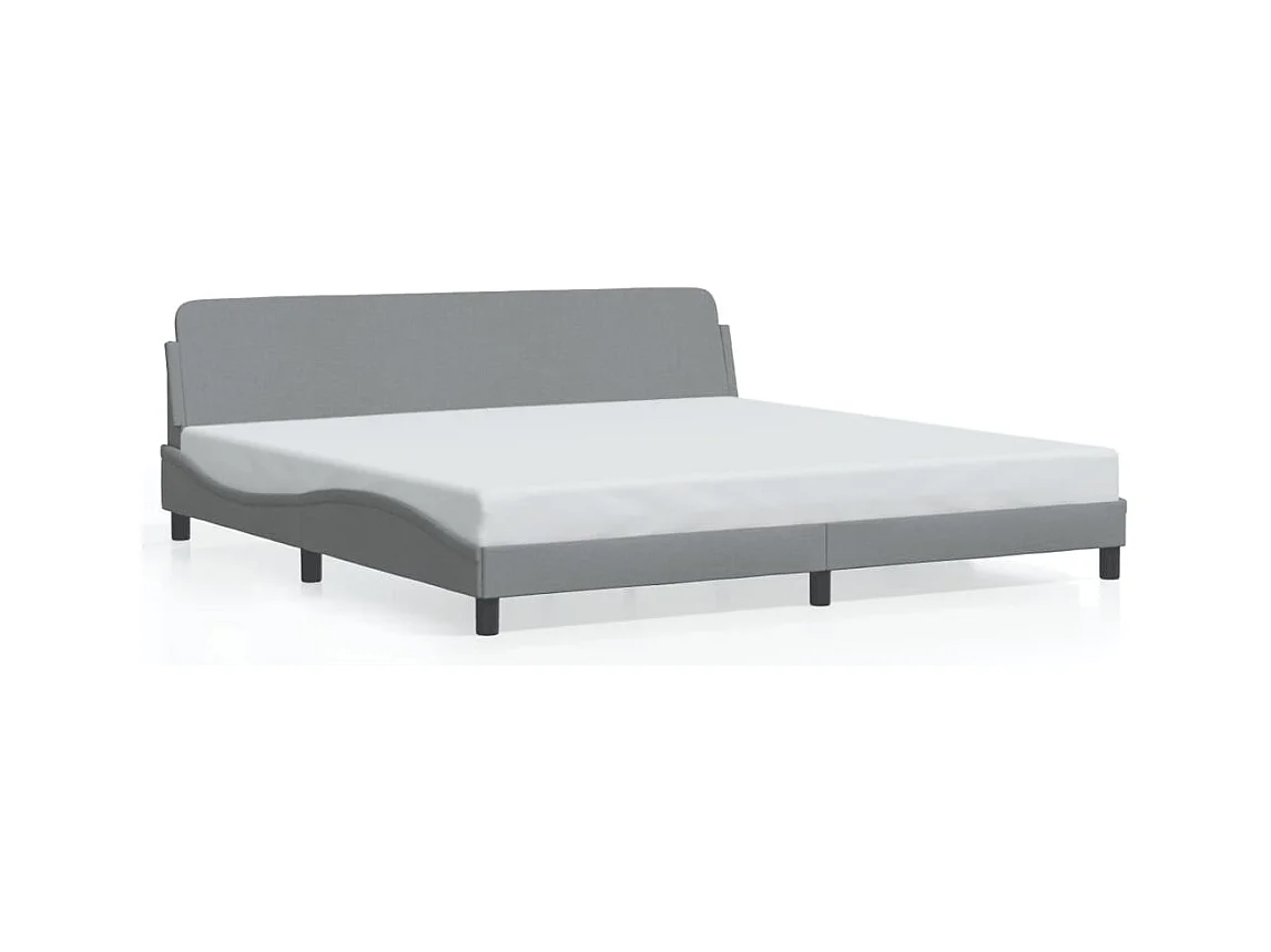 Cadre de lit sans matelas gris clair 200x200 cm tissu