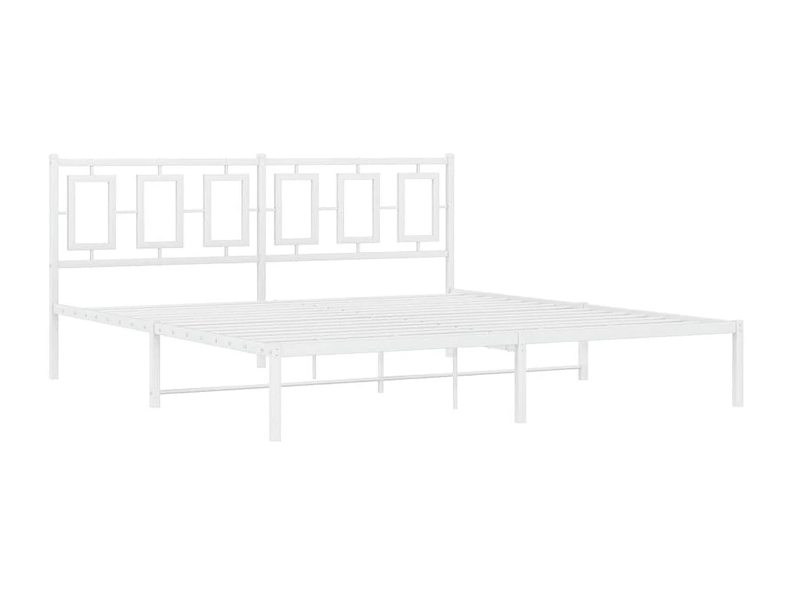 Giroletto con Testiera Metallo Bianco 180x200 cm