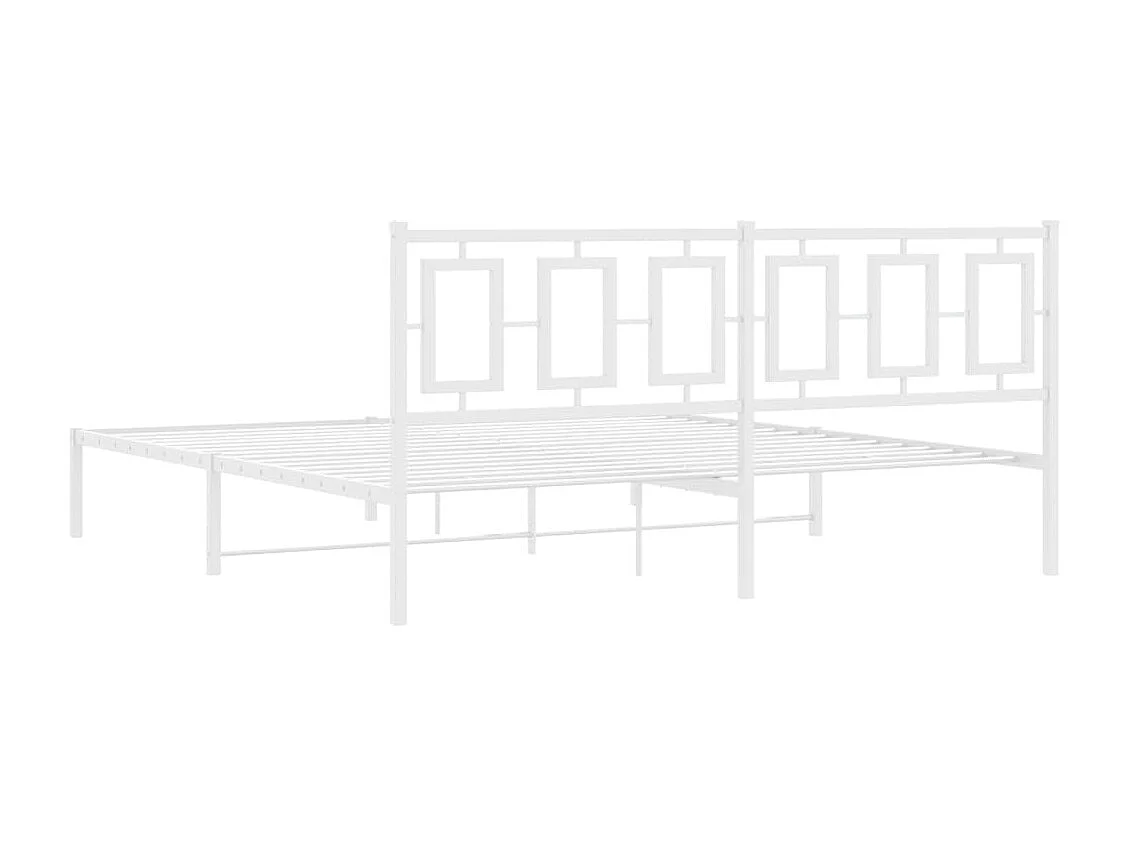 Giroletto con Testiera Metallo Bianco 180x200 cm