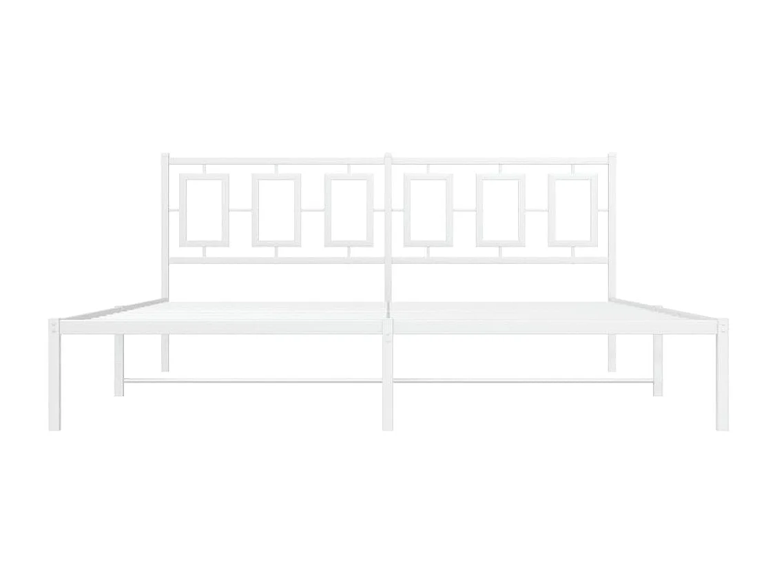 Estrutura de cama com cabeceira 180x200 cm metal branco