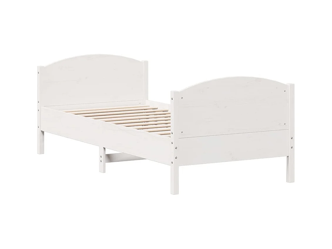 Bedframe zonder matras massief grenenhout wit 140x200 cm
