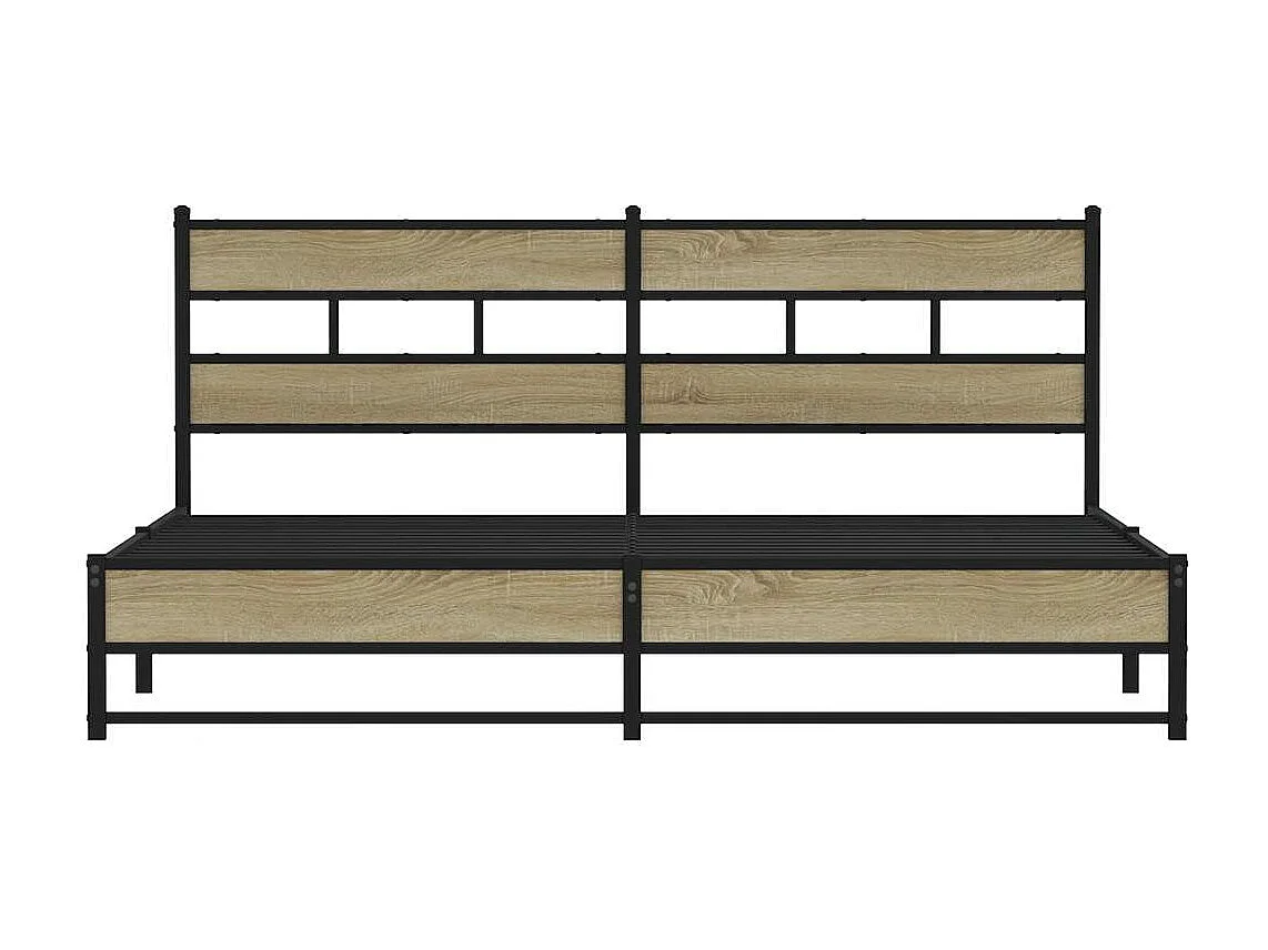 Cadre de lit en métal sans matelas chêne sonoma 200x200 cm