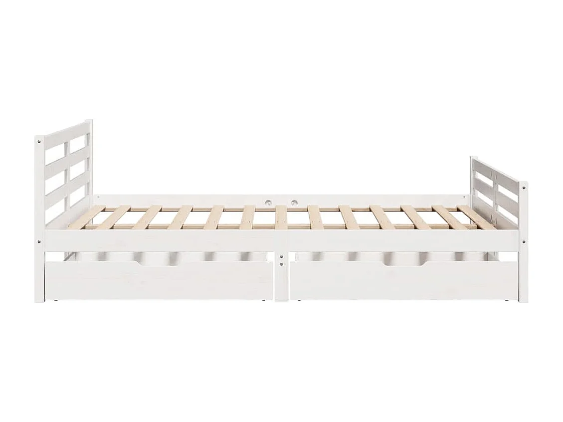 Bedframe zonder matras massief grenenhout wit 140x200 cm