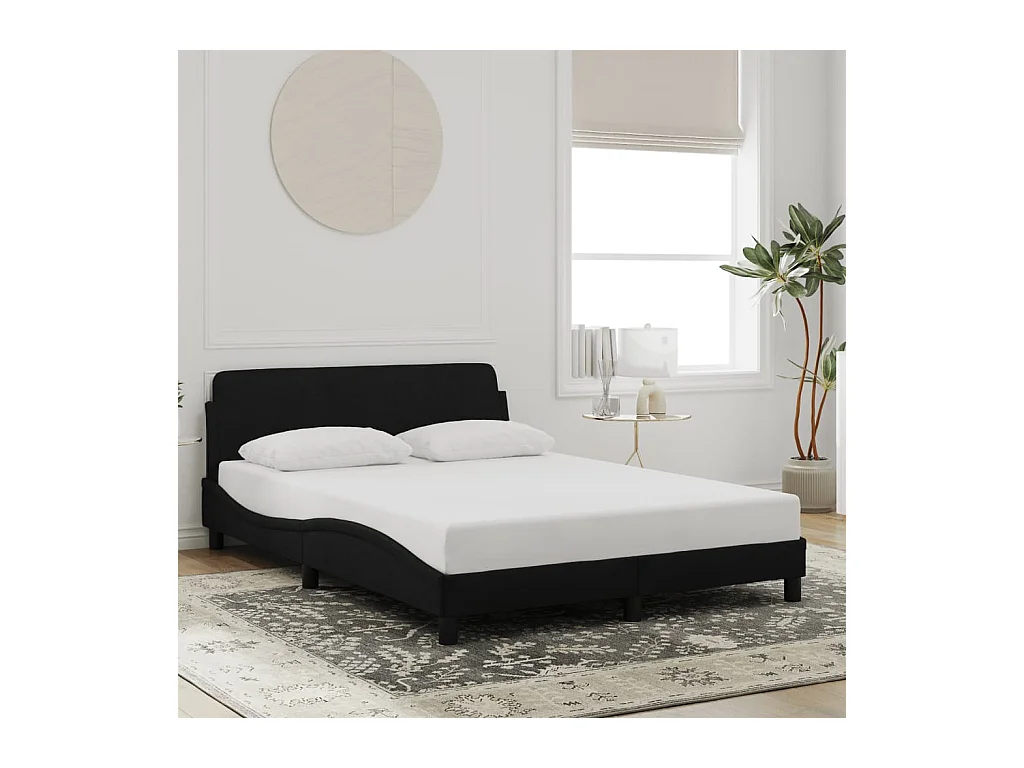Giroletto senza Materasso Nero 120x200 cm Velluto