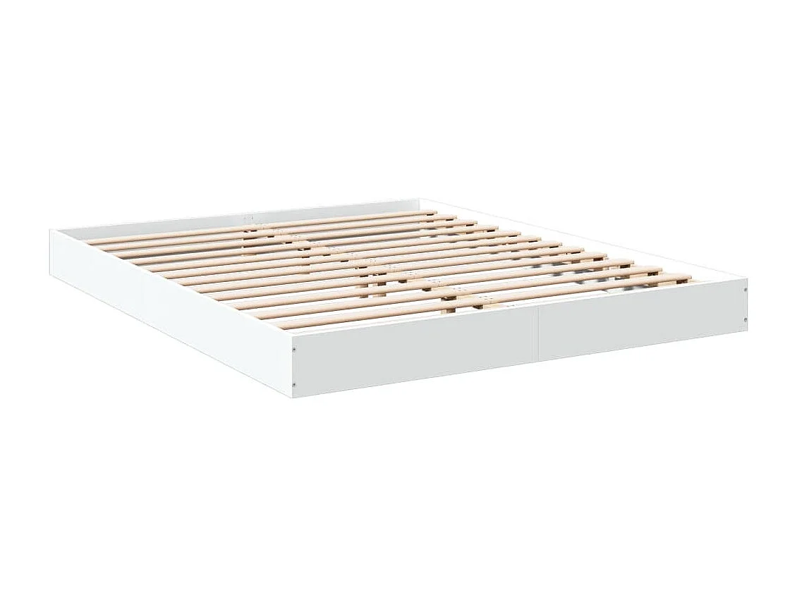 Cadre de lit sans matelas blanc 160x200 cm bois d'ingénierie